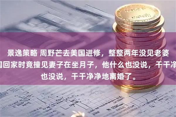 景逸策略 周野芒去美国进修，整整两年没见老婆奚美娟。归国回家时竟撞见妻子在坐月子，他什么也没说，干干净净地离婚了。